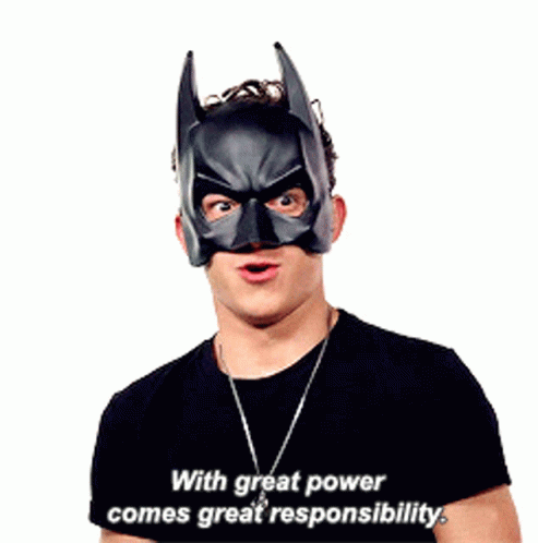 With Great Power Comes Great Responsibility Batman Mask GIF