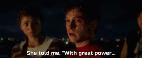 With Great Power Comes Great Responsibility Emotional Meet GIF