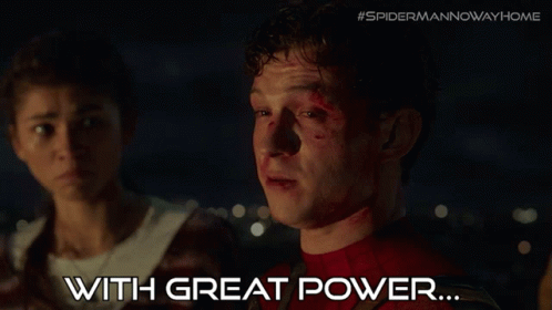 With Great Power Comes Great Responsibility Spider Man GIF