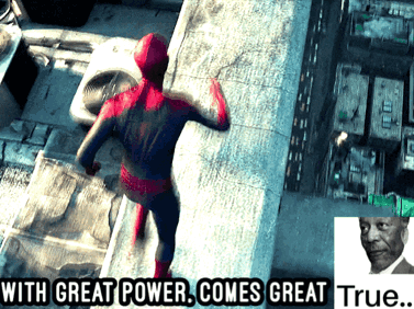 With Great Power Comes Great Responsibility Spiderman Flew GIF