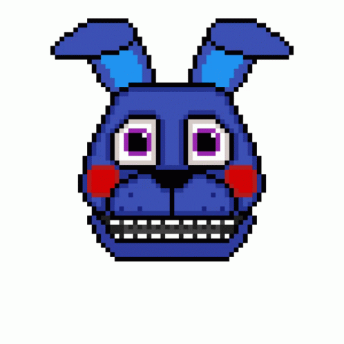 Withered Bonnie Pixel Face GIF