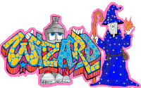 Wizard Graffiti Spraycan Sticker GIF