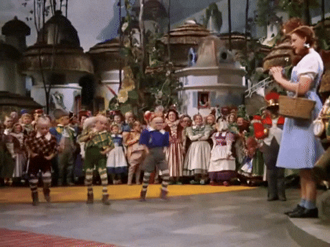 Wizard Of Oz Lollipop Guild Dancing Munchkinland GIF