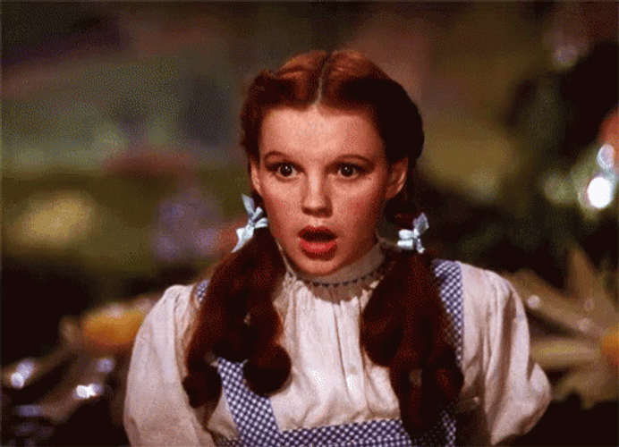 Wizard Of Oz Tornado Judy Garland Shocked  GIF