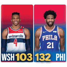 Wizards 4 and Philadelphia 21
