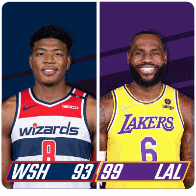 Wizards Player And Lakers Player Side By Side GIF