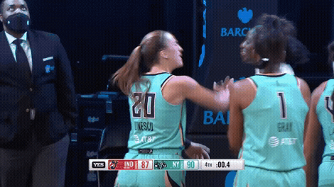 Wnba Sabrina Ionescu Pushed Hard GIF