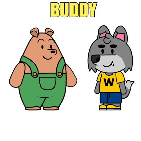 Wolf And Pants Bear Buddy GIF