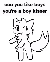 Wolf Drawing Saying You Like Boys You Are a Boy Kisser