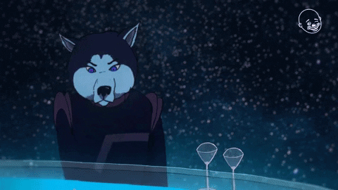 Wolf Face Bartender Mixing Drinks GIF