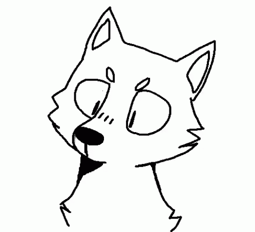 Wolf Grin Cute Sketch GIF