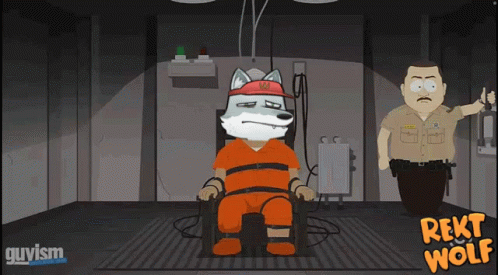 Wolf in Chair Saying Rekt Wolf