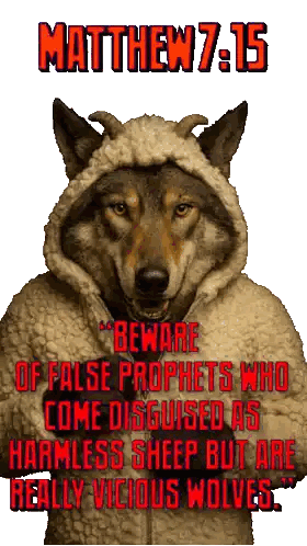 Wolf in Hooded Jacket Matthew 7 15