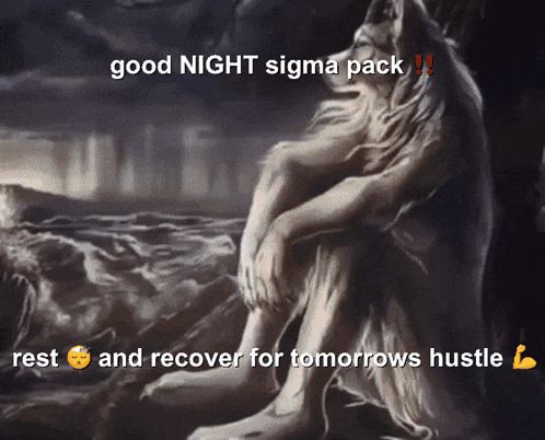 Wolf Painting Saying Good Night Sigma Pack
