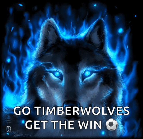 Wolf Poster With Go Timberwolves Get Win GIF
