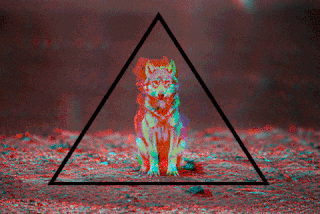 Wolf Trippy Acid Polyscape GIF