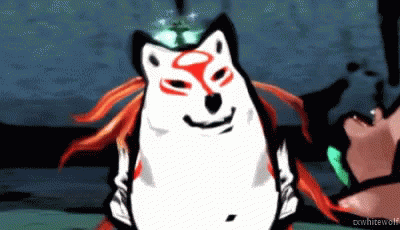 Wolf With Red And White Face GIF