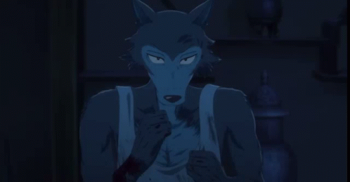 Wolf With Red Eyes Looking at Camera