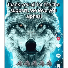 Wolf With Thank You Support Message
