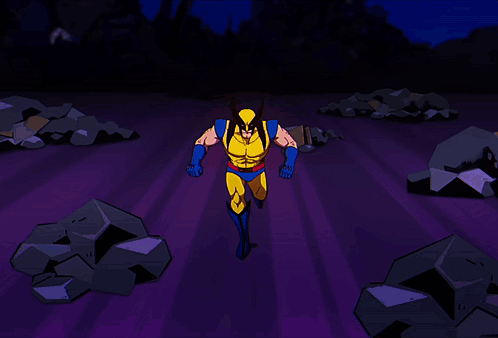 Wolverine and Gambit Fighting with Glowing Swords