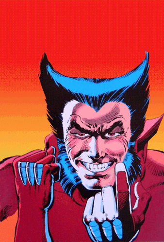 Wolverine Giving Middle Finger Red Background