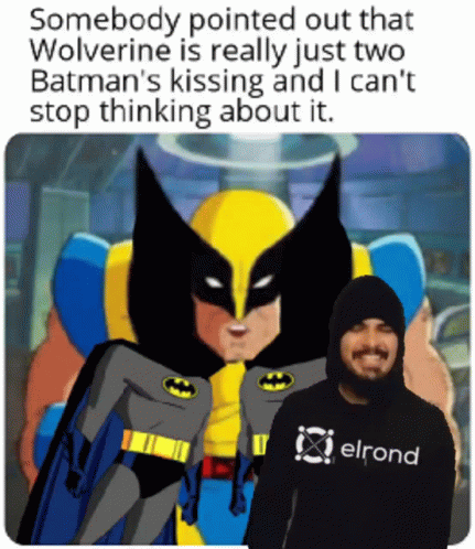 Wolverine Is Two Batmans Kissing Funny Meme GIF