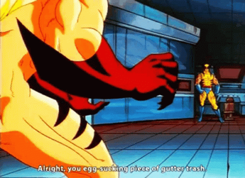 Wolverine Talking To Cartoon Character GIF