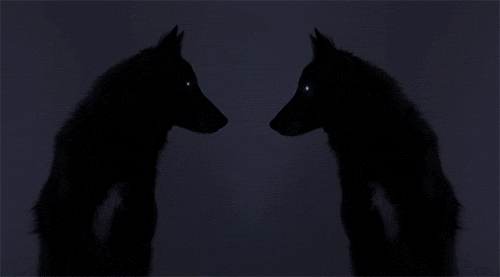 Wolves Creepy Eyes Art GIF