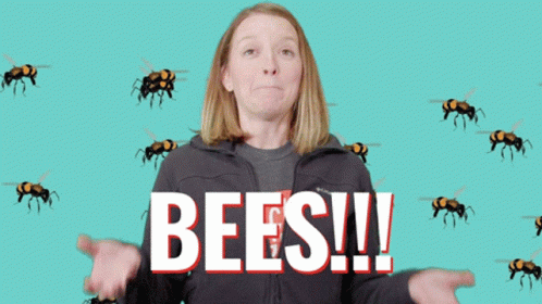 Woman Afraid Of Bee Sting GIF