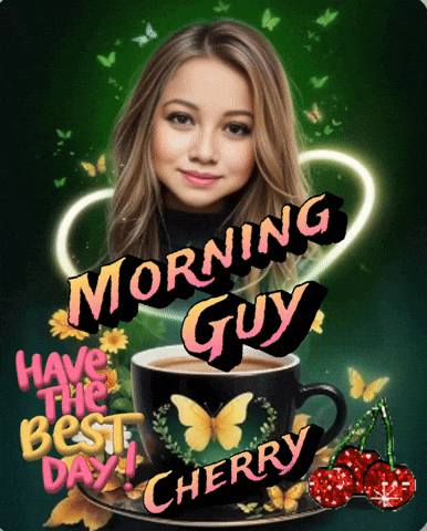 Woman And Coffee Morning Guy Have The Best Day Cherry
