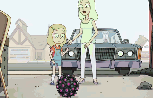 Woman and Little Girl With Car in Background