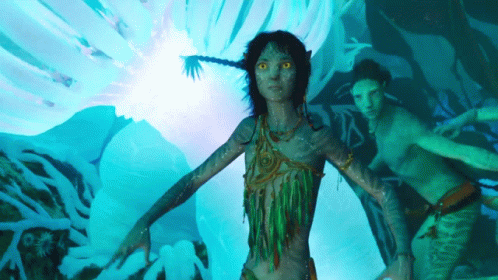 Woman And Man Blue Background GIF