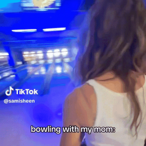 Woman and Mom Bowling With TikTok Account