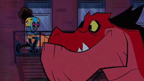 Woman and Red Monster with Heart