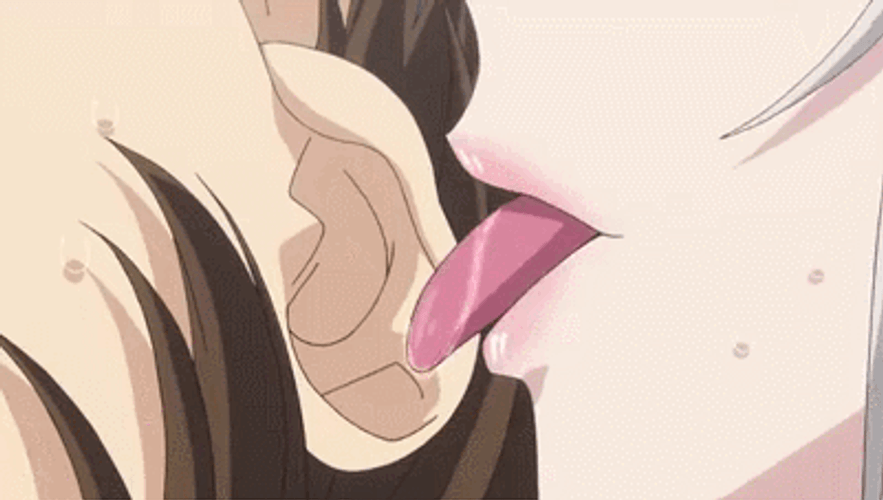 Woman Anime Lick Ears GIF