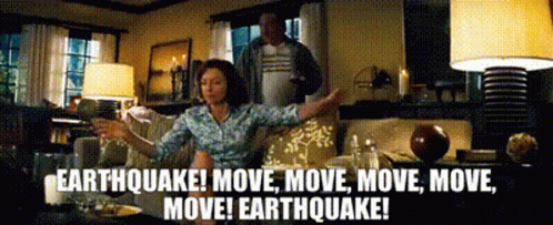 Woman Arms Outstretched Earthquake Move Move Move Move