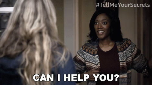 Woman Asking Can I Help You GIF