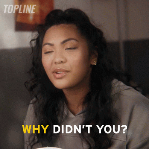 Woman Asking Why Didn't You in Topline Ad