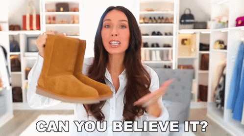 Woman Asks Can You Believe Ugg Boots GIF