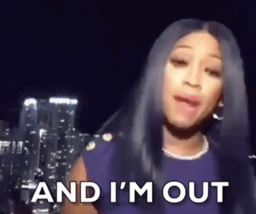 Woman At City Skyline Saying And I'm Out GIF