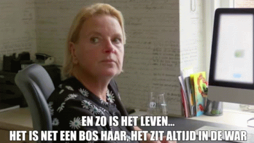 Woman At Computer En Zo Is Het Leven Het Is Net Een Bos Haar GIF