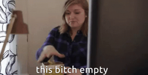 Woman At Computer Saying This Bitch Empty GIF