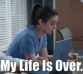 Woman at Desk My Life Is Over