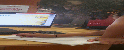 Woman At Desk No Smoking Or Using Computer GIF