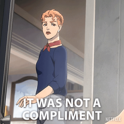 Woman at Door Saying It Was Not a Compliment Netflix