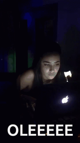 Woman At Laptop With Oleeee GIF