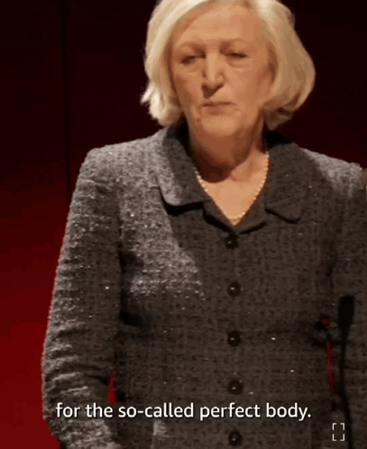 Woman at Microphone For the So-Called Perfect Body