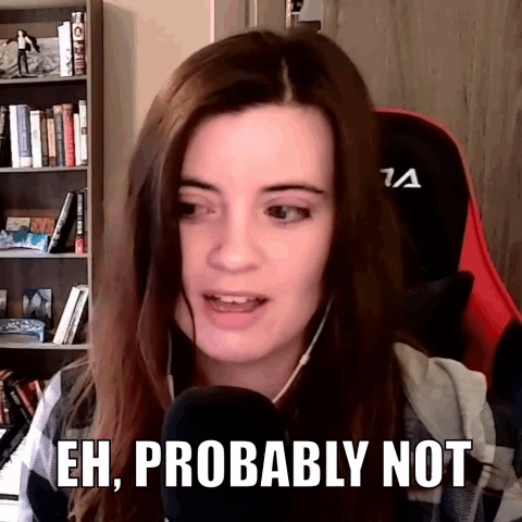 Woman At Microphone Saying Eh Probably Not GIF