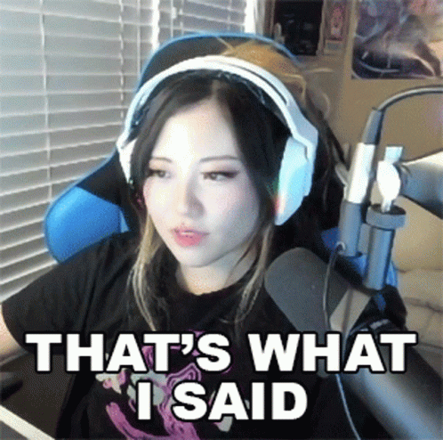 Woman at Microphone Saying That's What I Said