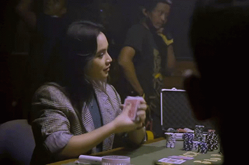 Woman At Poker Table Saying Kaya Magic Aja Gitu GIF
